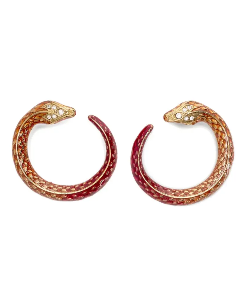 Roberto Cavalli Serpentine Ohrringe mit Kristallen - Gold Gold