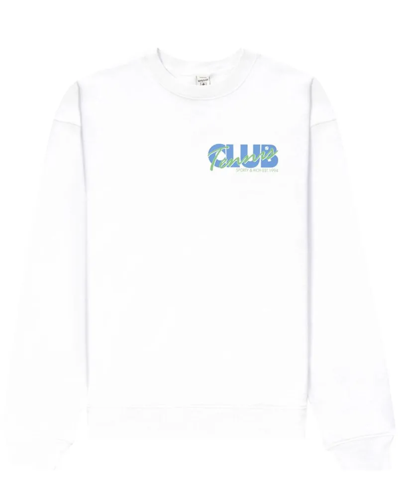 SPORTY & RICH Agassi Sweatshirt mit Rundhalsausschnitt - Weiß Weiß