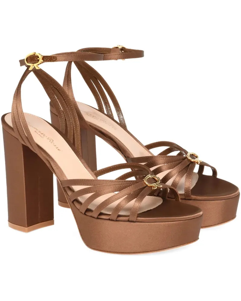 Gianvito Rossi Riemchensandalen mit Blockabsatz - Braun Braun