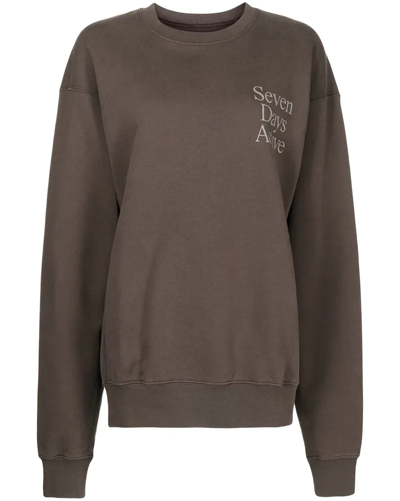 7 DAYS Active Sweatshirt mit Rundhalsausschnitt - Braun Braun