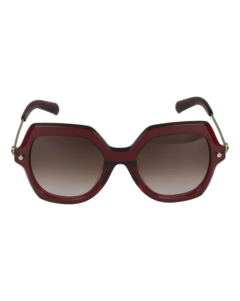 Yohji Yamamoto geometric-frame sunglasses - Rot Rot