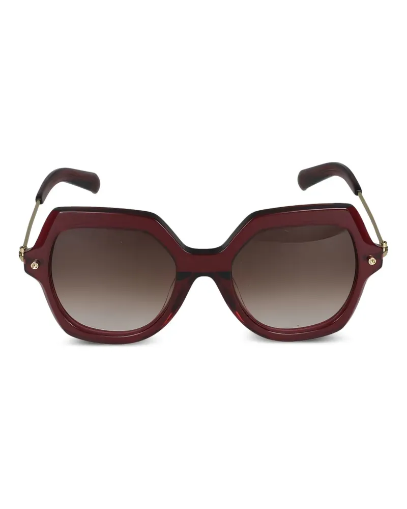 Yohji Yamamoto geometric-frame sunglasses - Rot Rot