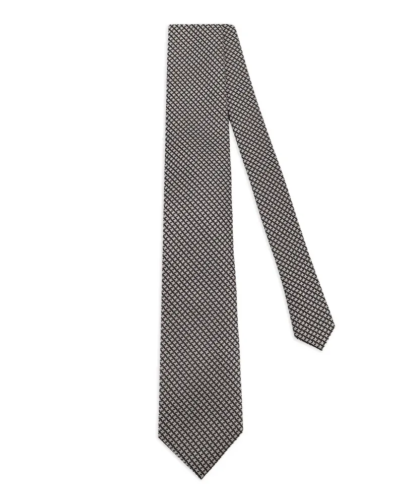 Tom Ford Geometrisch gemusterte Krawatte - Schwarz Schwarz