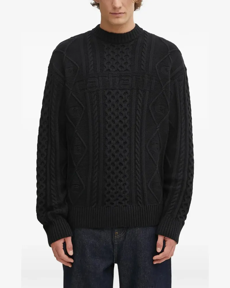 Carhartt WIP Pullover mit Zopfmuster - Schwarz Schwarz