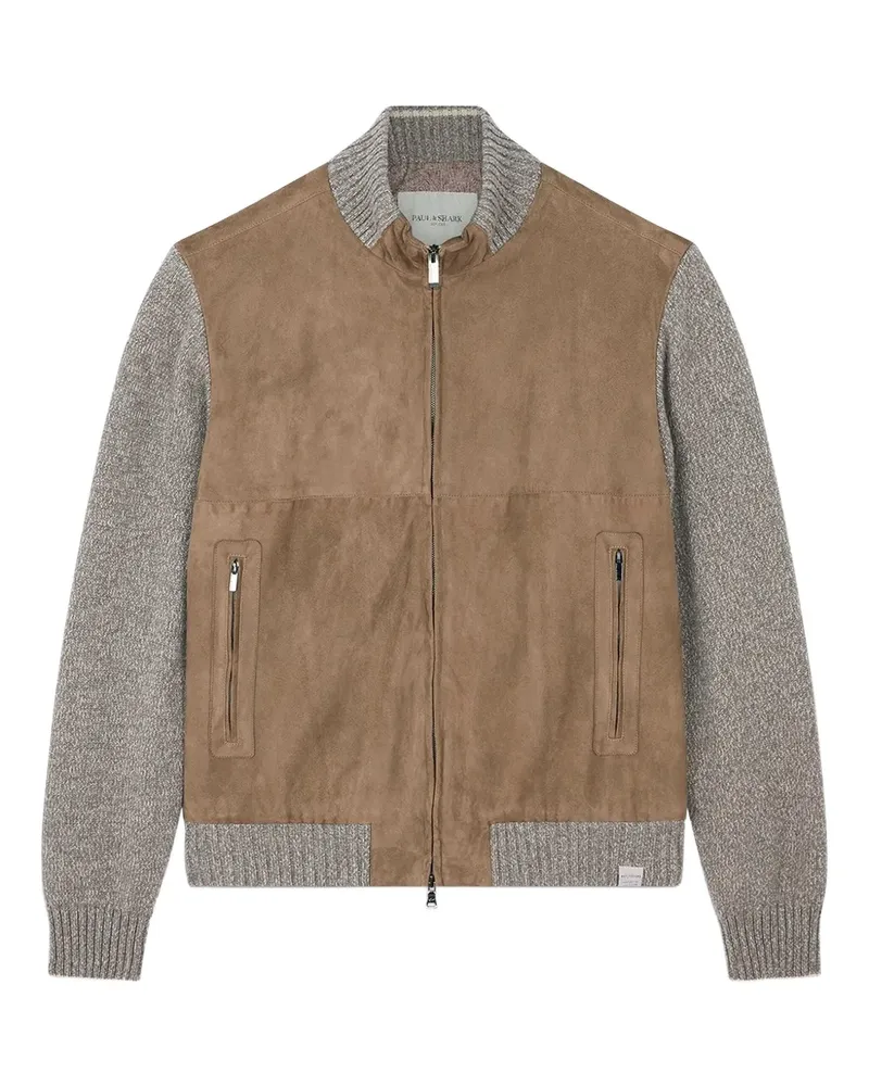 Paul & Shark suede-panel jacket - Braun Braun