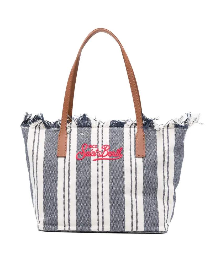 MC2 Saint Barth striped frayed tote bag - Blau Blau