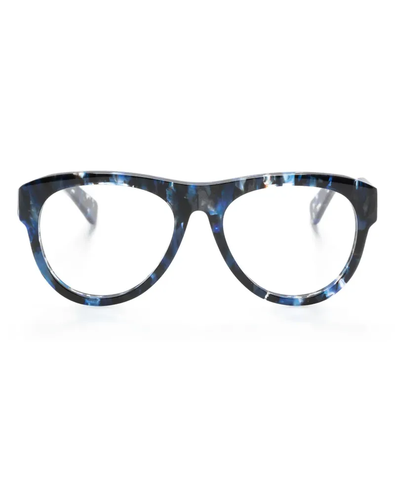 Chloé Runde Brille mit Logo-Print - Blau Blau