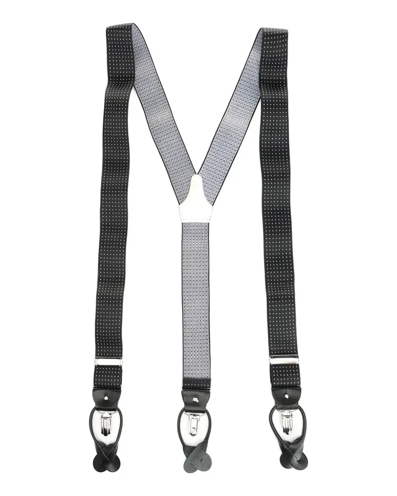 Al Duca D’Aosta 1902 polka-dot suspenders - Schwarz Schwarz