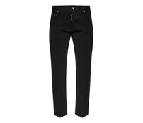 Teddy Jeans mit silberfarbenen Knöpfen - Schwarz