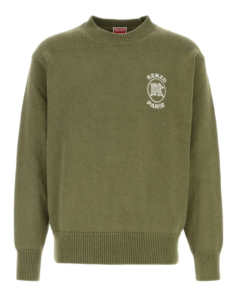 Kenzo logo-embroidered cotton sweater - Grün Grün