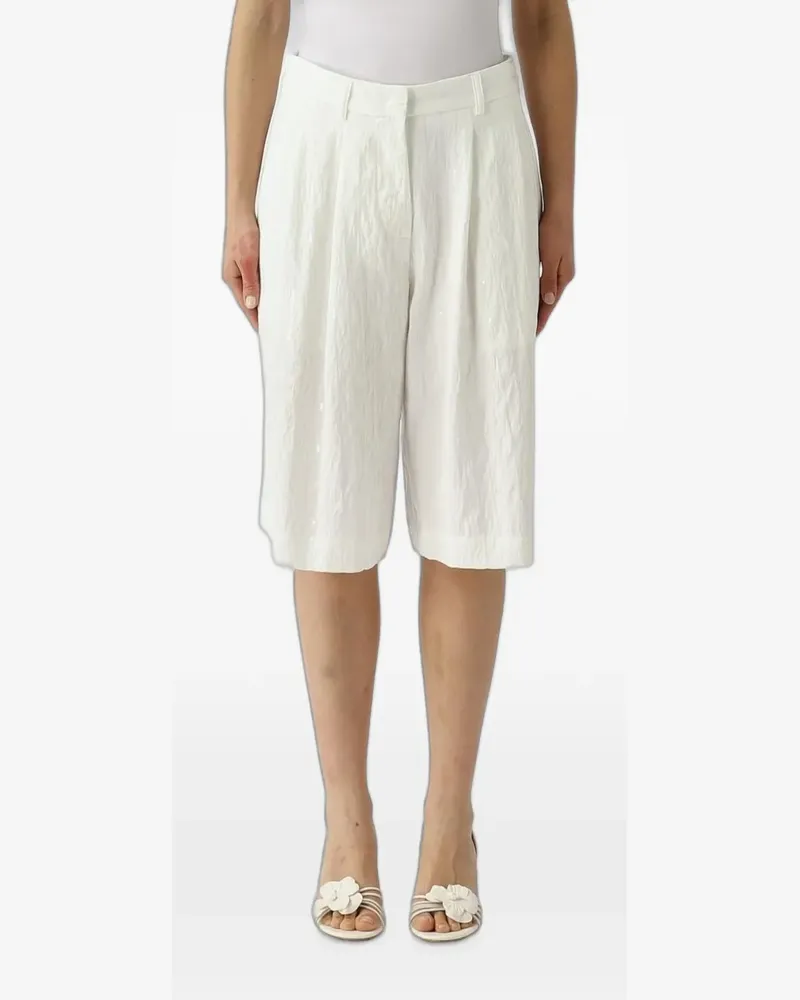 MEIMEIJ pleated crinkled-effect shorts - Weiß Weiß