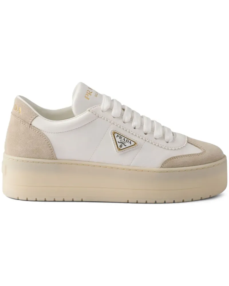 Prada Downtown Plateau-Sneakers - Weiß Weiß