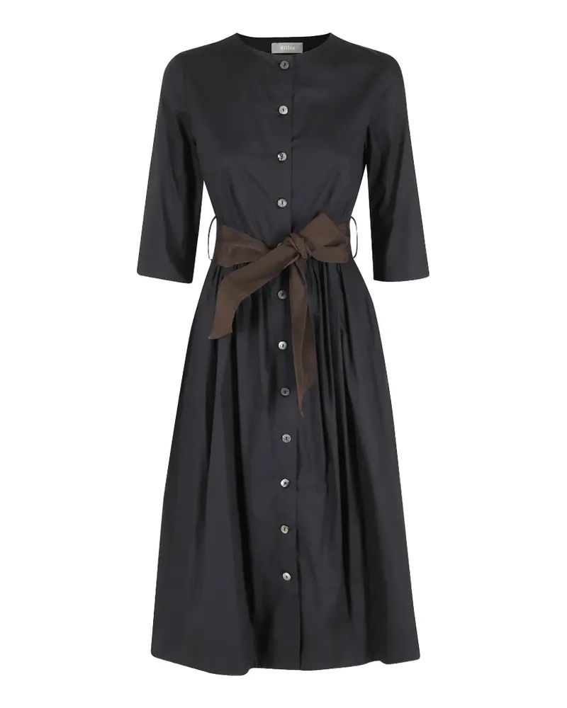 KILTIE belted button-front midi dress - Schwarz Schwarz