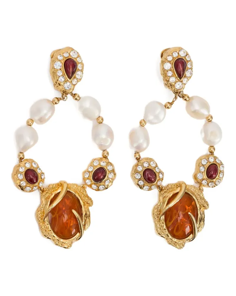 Roberto Cavalli Hängeohrringe mit Perlen - Gold Gold