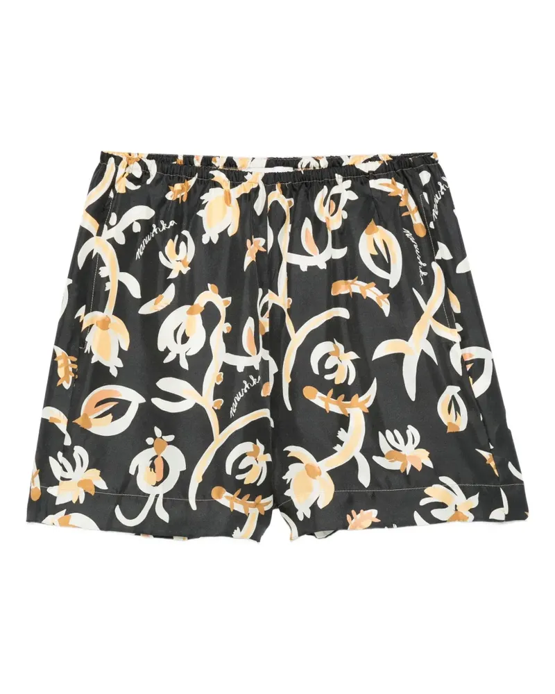 Nanushka Shorts mit Blumen-Print - Schwarz Schwarz