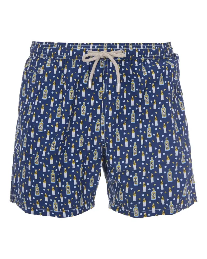 MC2 Saint Barth Lighting bottle-print drawstring swim shorts - Blau Blau