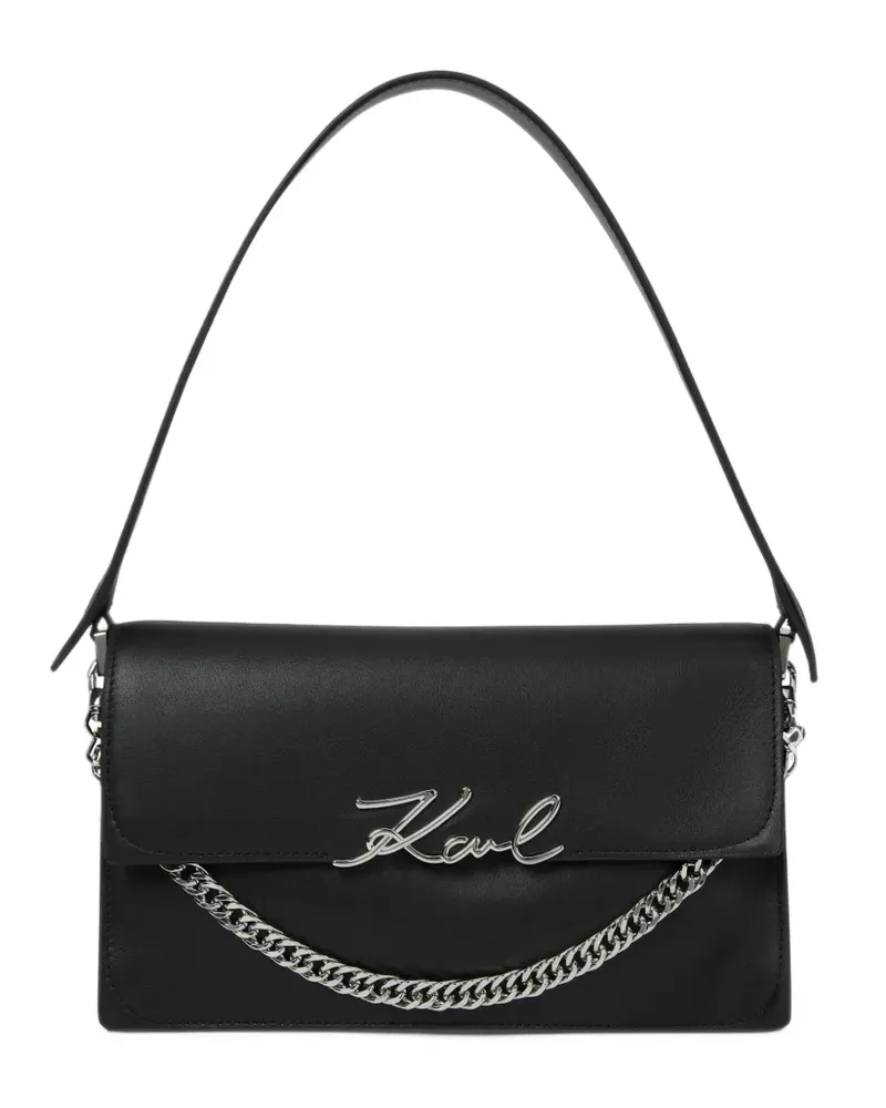 Karl Lagerfeld K/Signature Schultertasche mit Kette - Schwarz Schwarz