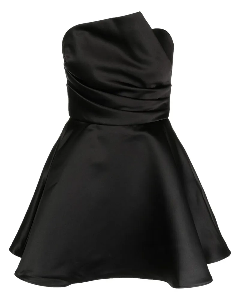 Amsale Asymmetrisch drapiertes Minikleid - Schwarz Schwarz