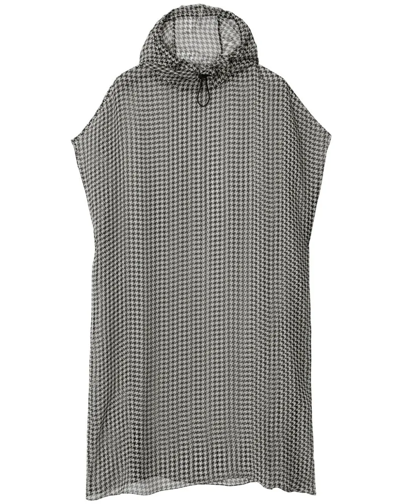 Burberry Sheer-Seidenkleid mit Hahnentrittmuster - Schwarz Schwarz