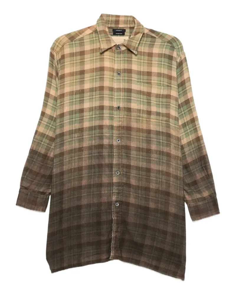 R13 Kariertes Hemd im Distressed-Look - Braun Braun