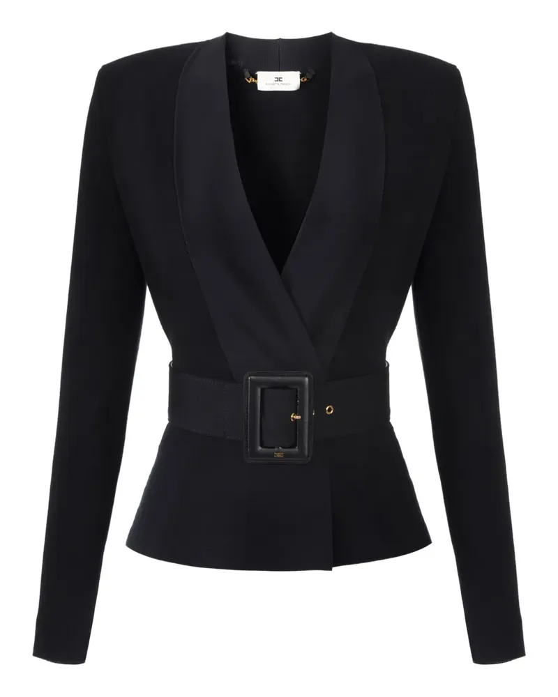 Elisabetta Franchi Blazer mit Gürtel - Schwarz Schwarz