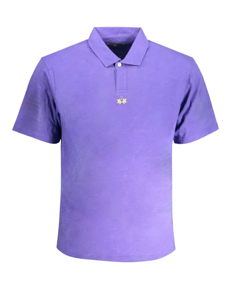 La Martina logo-embroidered cotton polo shirt - Violett Violett