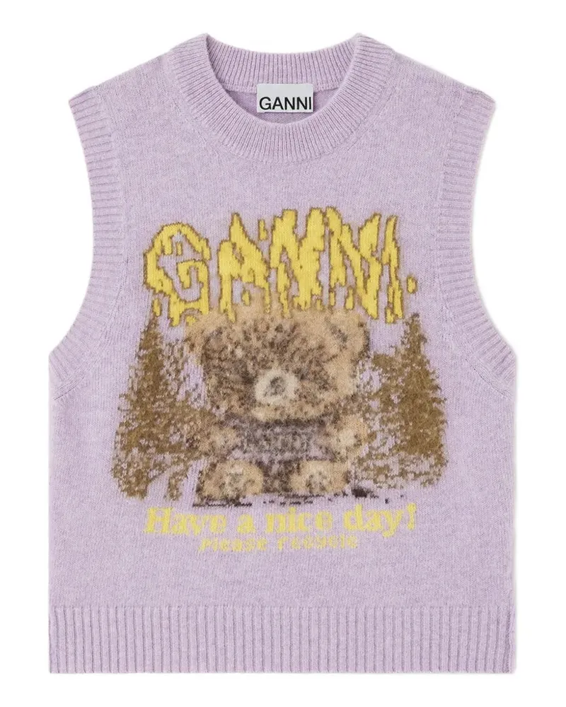 Ganni Weste mit Forest Teddy - Violett Violett
