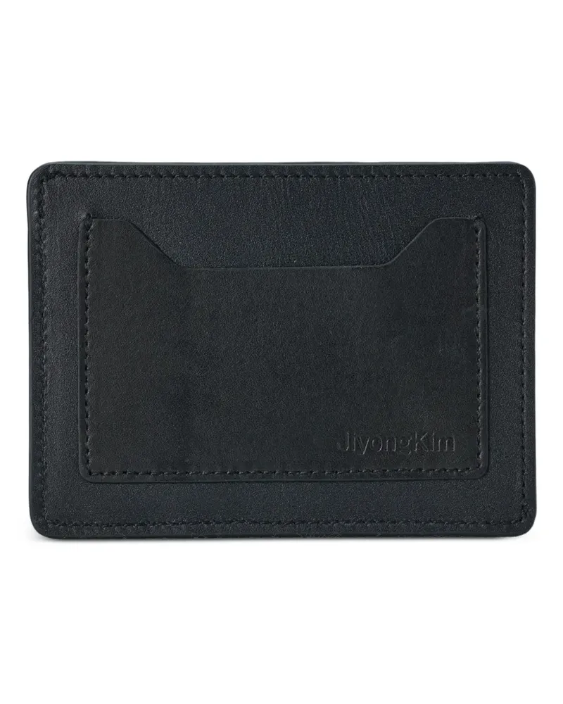 JiyongKim sun-bleached leather card holder - Schwarz Schwarz