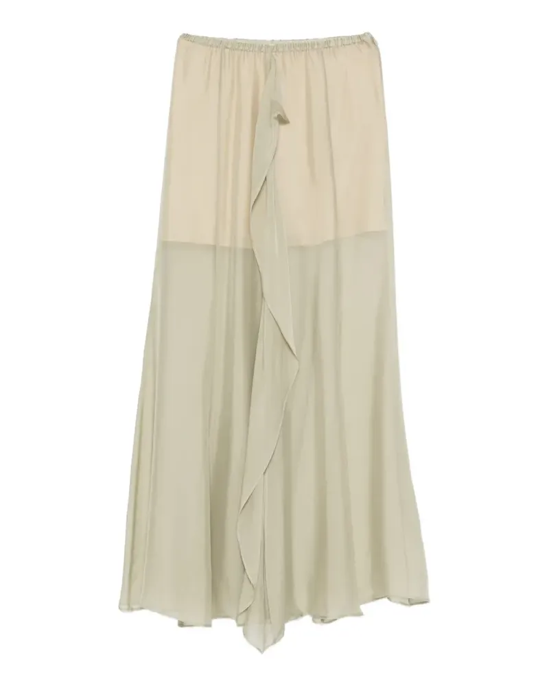 ALYSI zip-fastening ruffled midi skirt - Grün Grün