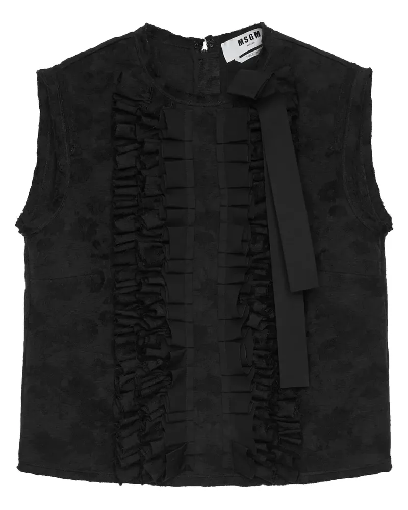 MSGM Top mit Rüschen - Schwarz Schwarz