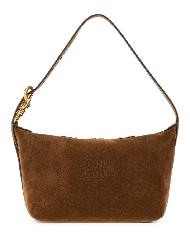 Miu Miu Spirit suede bag - Braun Braun