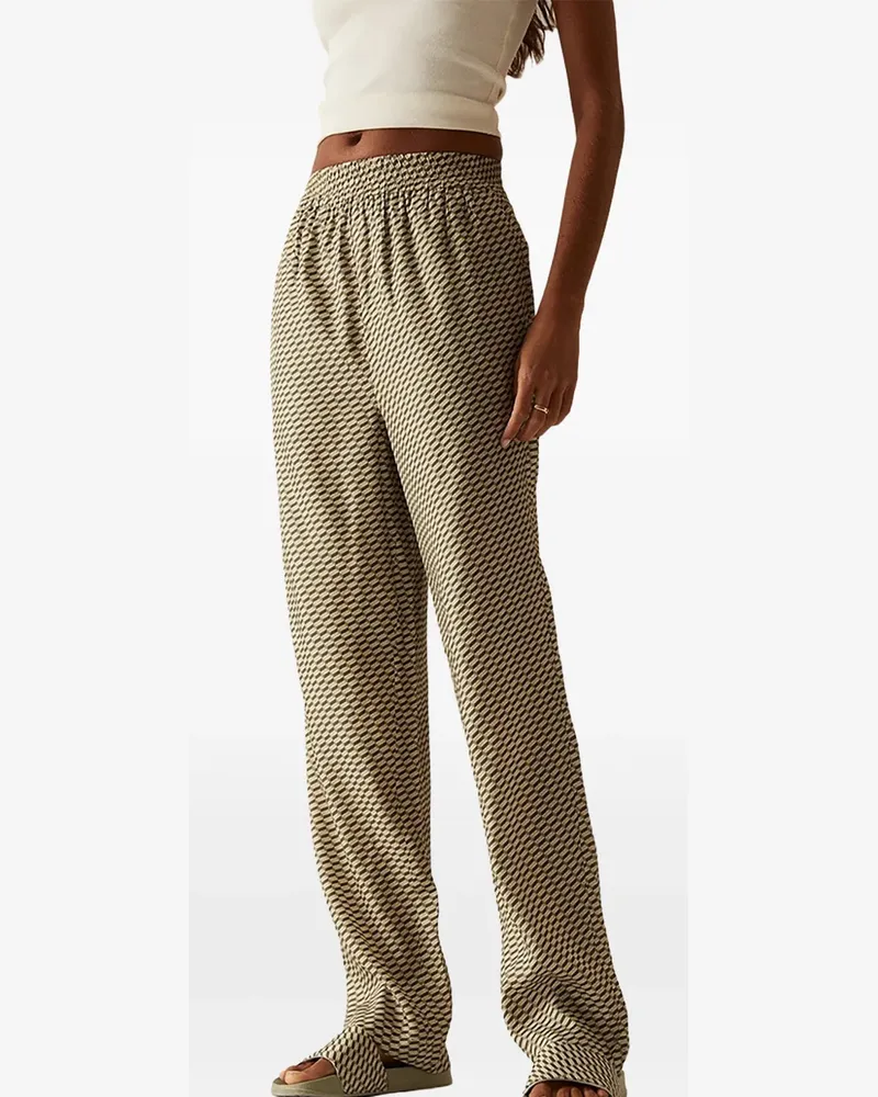 KITH Ida monogram silk trousers - Nude Nude