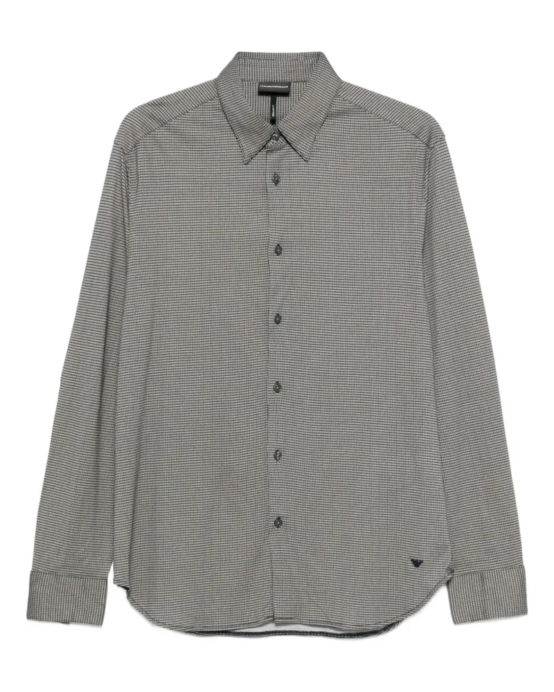 Emporio Armani geometric-pattern long-sleeve shirt - Schwarz Schwarz