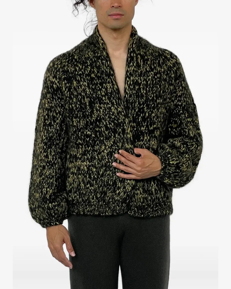 Frenckenberger chunky-knit shawl-lapel cardigan - Schwarz Schwarz