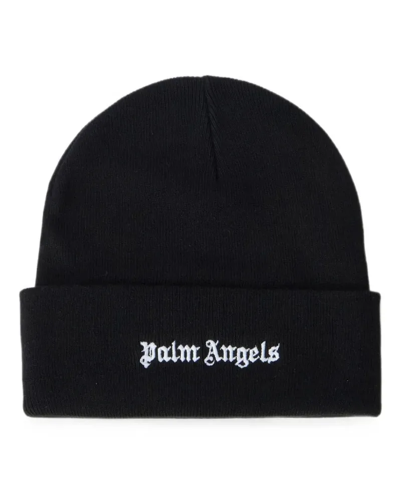 Palm Angels Beanie mit Logo-Stickerei - Schwarz Schwarz