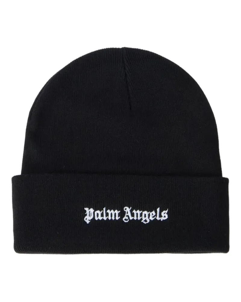 Palm Angels Beanie mit Logo-Stickerei - Schwarz Schwarz