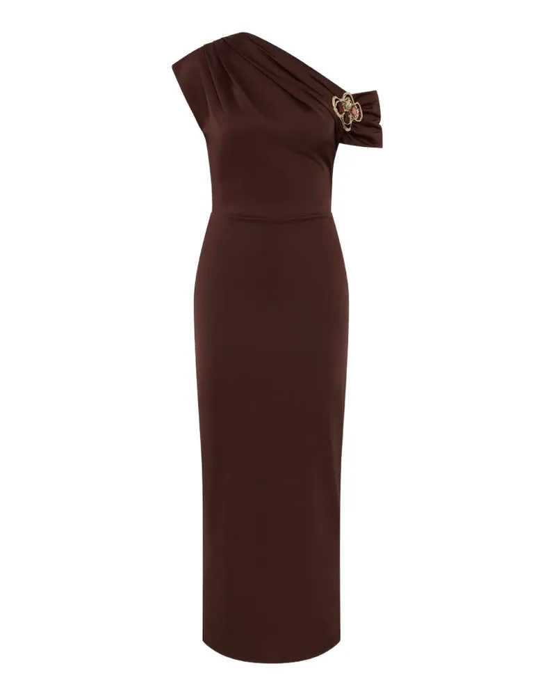 Rebecca Vallance Verziertes One-Shoulder-Midikleid - Braun Braun