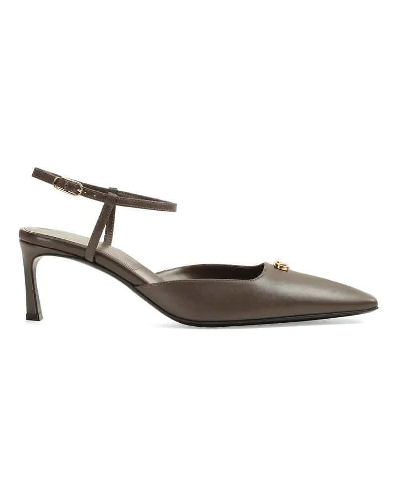 Sergio Rossi Surge logo-plaque pointed-toe pumps - Braun Braun