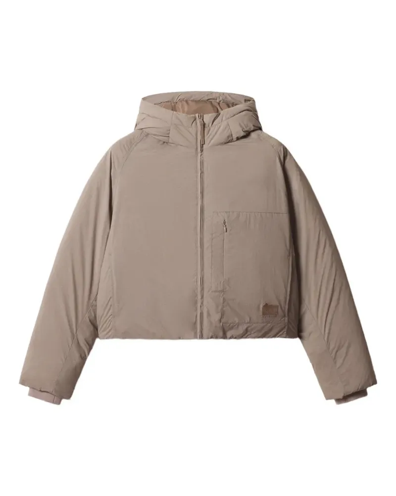 Kitsuné cropped hooded padded jacket - Nude Nude