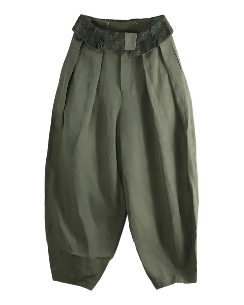 Uma Wang pleated tapered trousers - Grün Grün