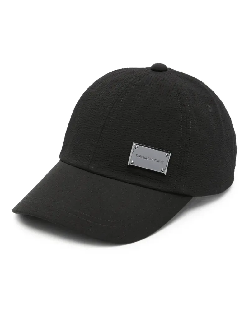 Emporio Armani Baseballkappe mit Logo-Schild - Schwarz Schwarz