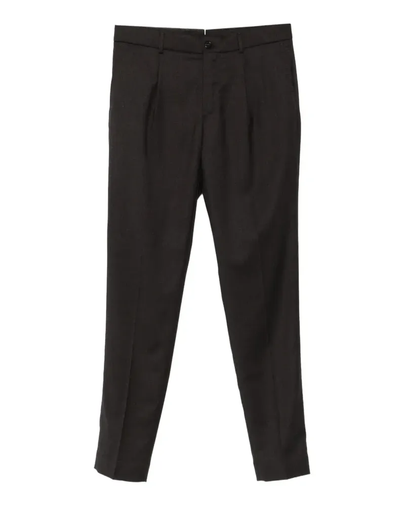 Incotex Tapered-Hose mit Bundfalten - Grau Grau