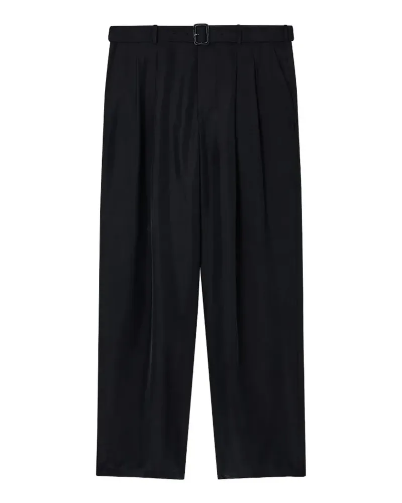 Emporio Armani Habutai belted pleated trousers - Schwarz Schwarz