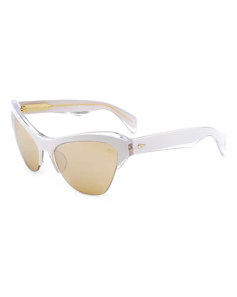 Rag & Bone Cat-Eye-Sonnenbrille mit Logo - Weiß Weiß
