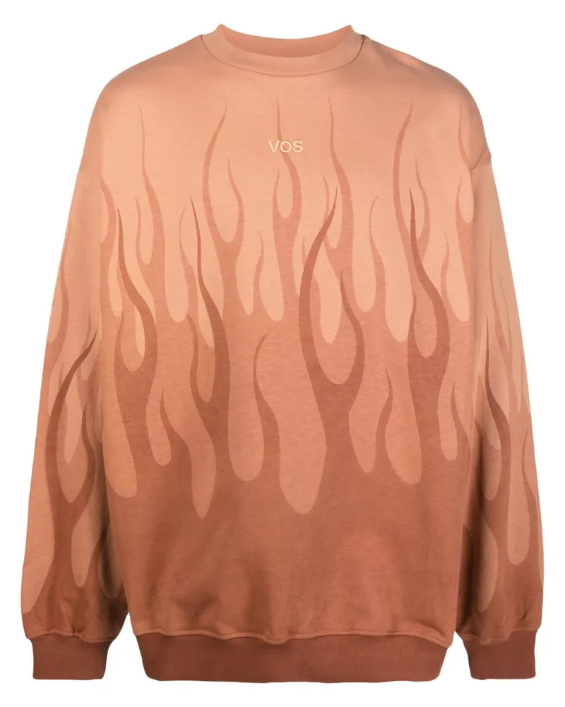 Vision Of Super Sweatshirt mit Flammen-Print Braun