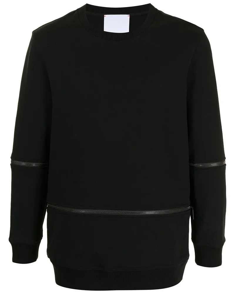 Ports V Sweatshirt mit Reißverschlussdetails - Schwarz Schwarz