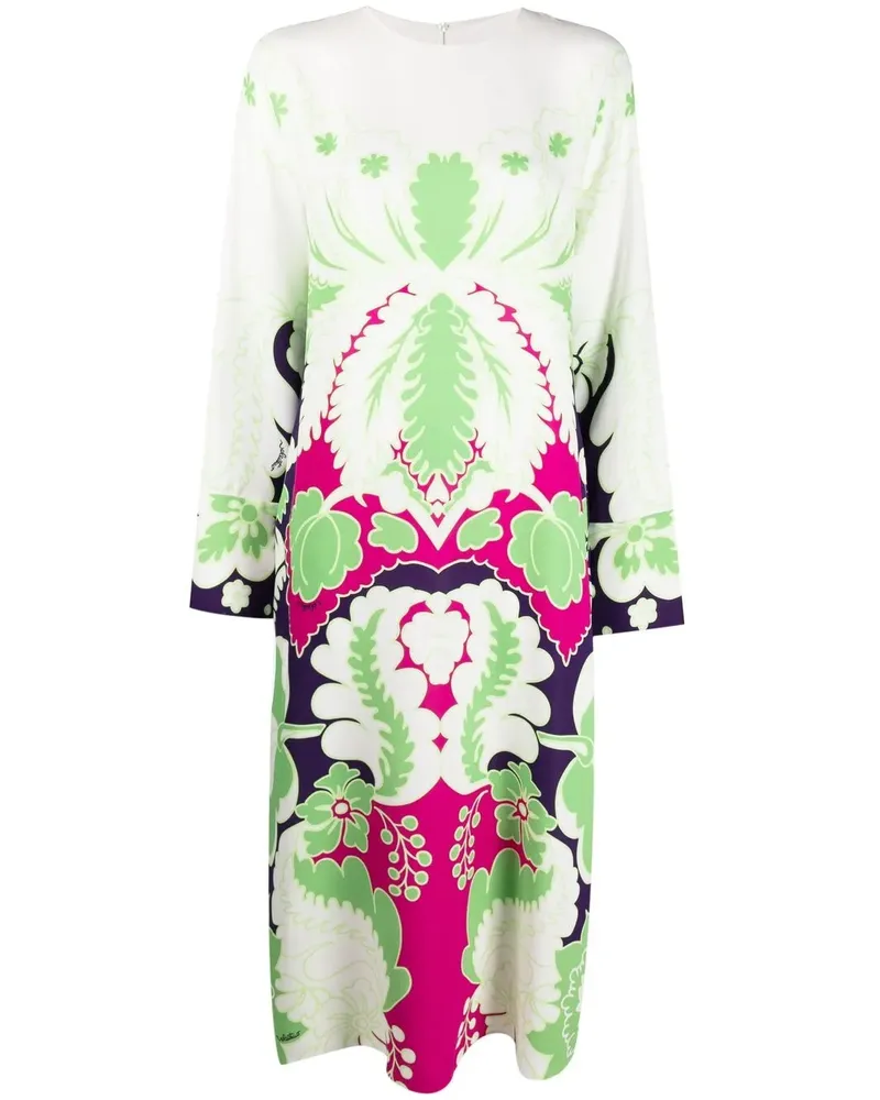 Valentino Garavani Seidenkleid mit Blumen-Print - Weiß Weiß