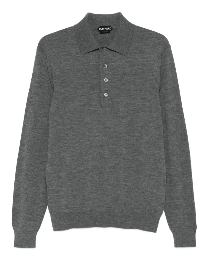 Tom Ford Langärmeliges Poloshirt - Grau Grau