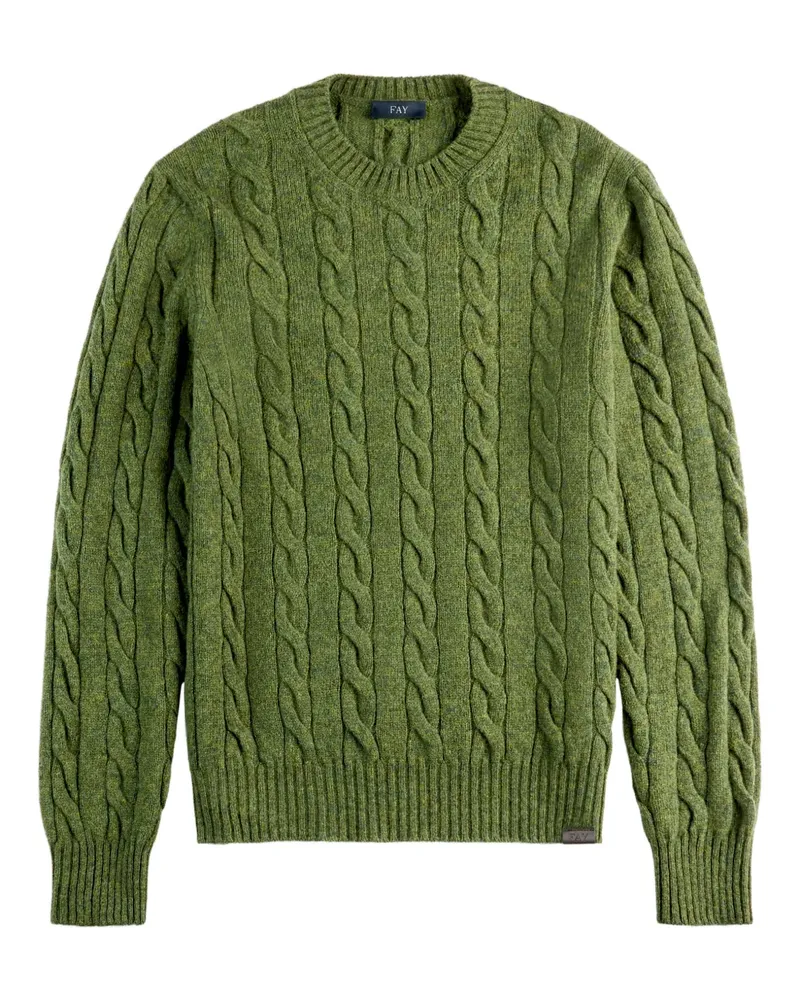Fay cable-knit crew-neck sweater - Grün Grün