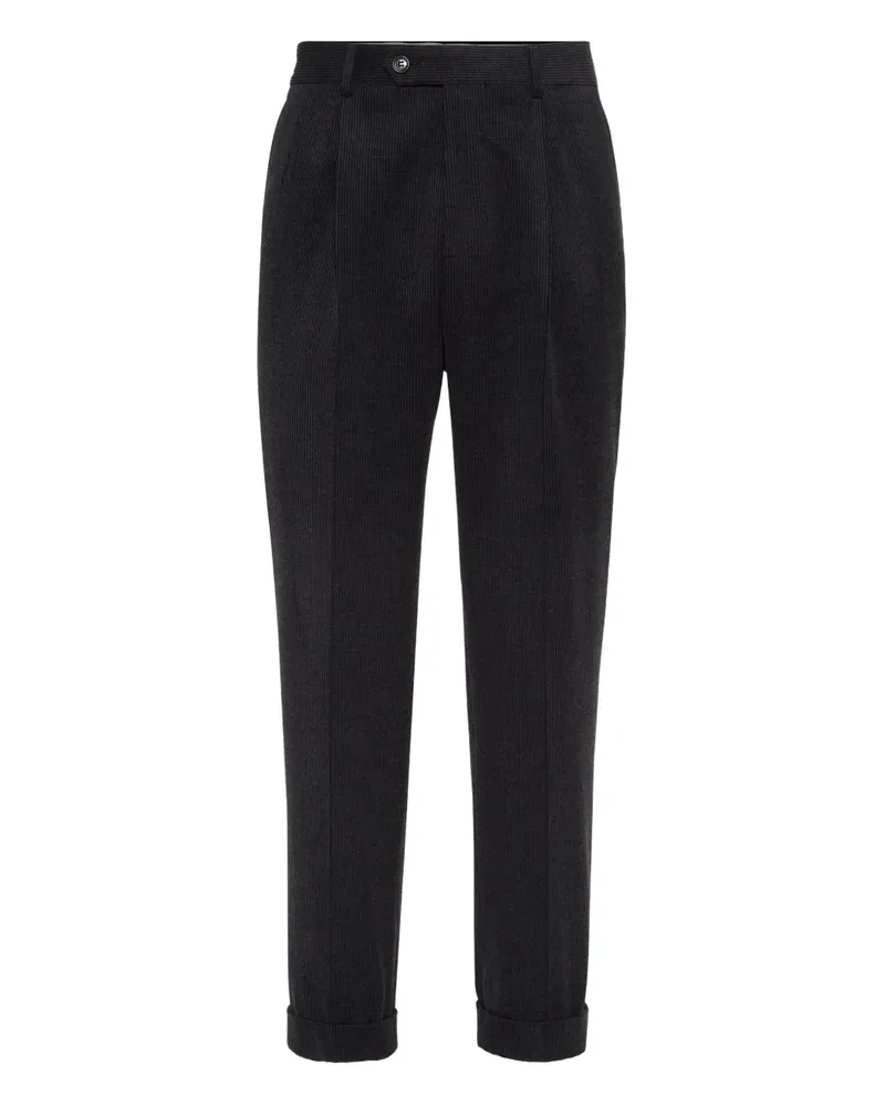 Brunello Cucinelli Plissierte Tapered-Hose - Grau Grau